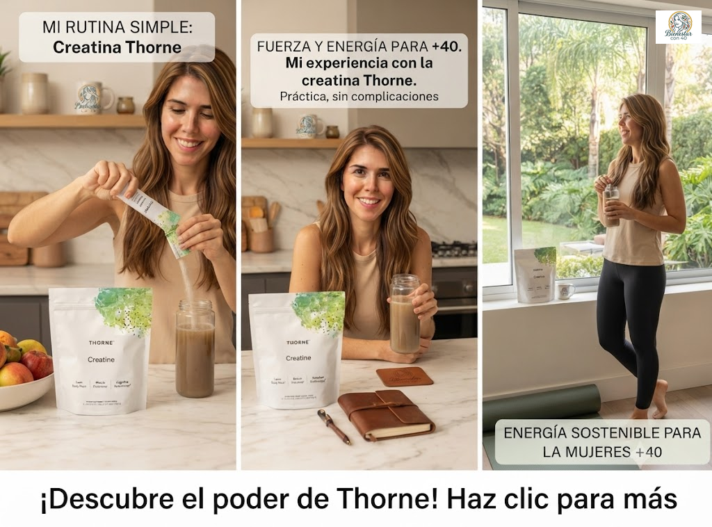 Creatina después de los 40: mi experiencia con Thorne
